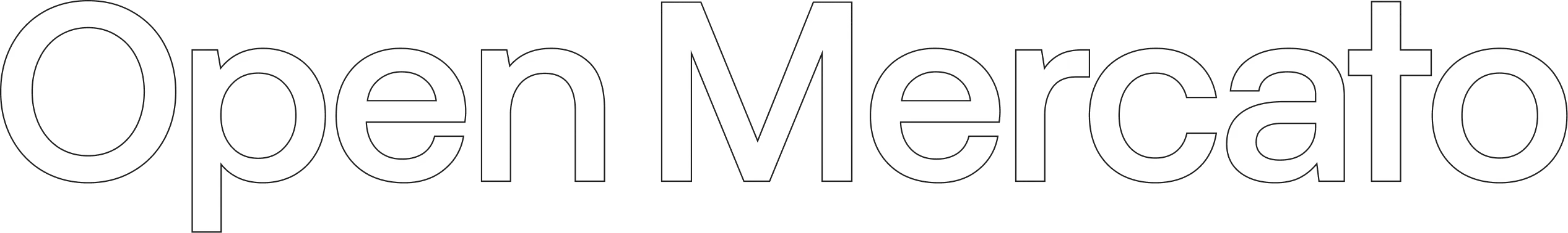 OpenMercato company logo in white text on transparent background.